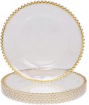 Transparent Underplate With Gold Trim Pattern 25 Pieces Rice Plates