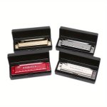 Premium Titanium Alloy 10-HOLE Harmonica - Perfect For Beginners Performances & Gifts Polished Finish With Copper Core & Resin A