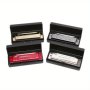 Premium Titanium Alloy 10-HOLE Harmonica - Perfect For Beginners Performances & Gifts Polished Finish With Copper Core & Resin Accents