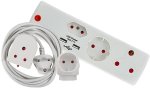 Electricmate - Schuko & Euromate Adaptor Colour Combo Pack - White