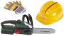 Bosch Helmet Work Gloves & Chain Saw With Sound