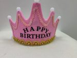 Light Pink Happy Birthday Light Up Crown