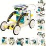 Stem 13-IN-1 Solar Power Robots Creation Toy Educational Experiment Diy Robotics Kit Science Toy Solar + Battery Powered 2 Modes Building Robotic Set Kids