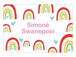 Ice Cream Tub School Label : Bright Rainbows Theme