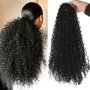 Drawstring Ponytail Curly Drawstring Ponytail Extension Afro Kinky Hair Pieces Clip In Hair Extension For Women 50.8 Cm Black Puff Hair Extensions Hair Accessories