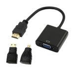 Chenyang HDMI To Vga Adapter Gold-plated HDMI Male To Vga Female Cable Adapter With Micro mini HDMI Converter For Computer Deskt