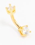 Goldair Gold Plated Titanium MINI Double Round Bellybar
