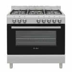 ELBA 90CM 5 Burner Gas Stove With Electric Oven Silver - 04 96CL827