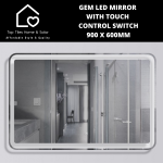 Gem LED Mirror With Touchcontrol Switch - 900 X 600MM