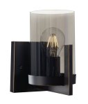 Metal Wall Bracket With Smoke Colour Glass