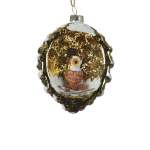 Glass Acorn Shape Bauble 5X7CM - Owl