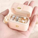 Kukuvr Small Travel Jewelry Box For Ring Stud Earring MINI Jewelry Ring Holder For Multiple Rings Portable Jewelry Storage Organ