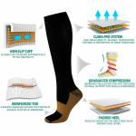 Copper Compression Knee High Socks For Pain Relief - S m Unisex