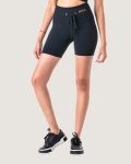 Ribbed Statement Biker SHORTS - Black - Small