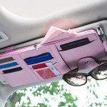 1PC Zipper Style Car Sun Visor Storage Bag Multifunctional Fashion Card Storage Glasses Storage Bag