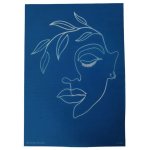 Silkscreen Stencil Woman Leaf Line Art 17 X 14CM