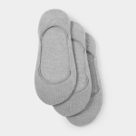 Invisible 3-PACK Non-slip Grey Socks