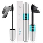 Vibely 5X Longer Waterproof 2 In 1 4D Silk Fiber Lash Mascara Washable Long-lasting Black Mascara For Natural Lengthening And Th