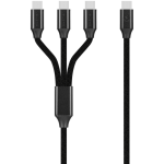 Volkano Weave Series 100W 3-IN-1 Charge Cable 3 X Type C - Black