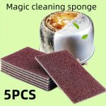 5 10PCS Heavy-duty Cleaning Sponges - Magic Emery Pot Scrubbers With Beaver Handle Rust Removal & Descaling Multi-purpose Kitche
