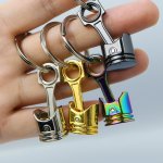 Creative Piston Engine Keychain For Men Zinc Alloy Metal Car Modification Key Ring Precious Metal Plated Motorcycle Piston Penda
