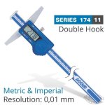 Digital Double Hook Depth Gauge 0-300MM 0-12