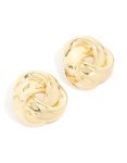 Goldair Gold Plated Large Woven Knot Stud Earrings
