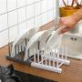 Space-saving Dish Rack With Removable Drain Tray - Durable Abs Plastic Grey/white