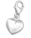 C167-C6657 - 925 Sterling Silver Heart Charm Dangle