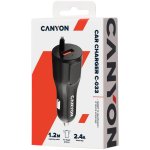 Canyon Car Charger C-033 2.4A USB-A Built-in Lightning Black