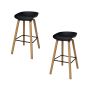 Toledo Kitchen Stool Black 65 Cm Seat Height Set Of 2 Chairs