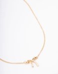 Goldair Gold Plain Bow Necklace