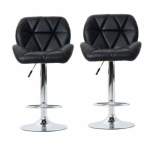 Smte Padded Bar Stools Set Of 2 Black With Keychain