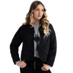 Silky Quilted Jacket - Black Free