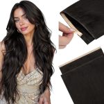 Doores Genius Tape In Weft Hair Extensions Human Hair 2PCS Pu Long Weft Tape In Hair Extensions Diy Easy To Use Dark Brown 20