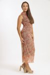 Khloe Sleeveless Meshed Lined Bodycon Maxi Dress