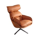 Living Room Leather Designer Luxury Modern Arm Lounge Chair M-228 Orange