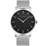 Tang-onyx Gents Silver Mesh Strap Black Dial V260GXCBMC