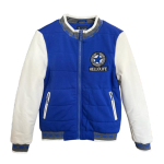 Warm Zipped Cotton Blue Varsity Jacket
