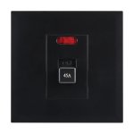 45A Double Pole Isolator Switch 4X4 Wall Plate Black White - White