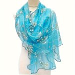 Bohemian Style Elegant Floral Embroidered Scarf - Breathable & Windproof Shawl Versatile Sunproof Wrap For Travel & Outdoor Use