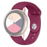 For Samsung Galaxy Watch ACTIVE2 Bluetooth Version 40MM Smart Watch Solid Color Silicone Watch Band Size:s Wine Red