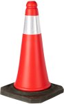 Pioneer Red Traffic Cone With Black Rubber Base