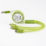 3 In 1 Retractable Charging Cable Green