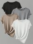 4 Packs Solid Color T-shirt Casual Crew Neck Short Sleeve T-Shirt For Spring & Summer Women's Clothing
