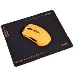 Port Connect Neon Wireless Mouse With Mousepad - Orange - 900507