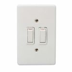 Crabtree Light Switch 2 Lever 1 Way Steel 2X4