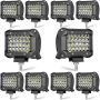 LED Pod Lights Muvkqc 4INCH 72W Square Work Light Pods 12V/24V Equipment Lights Bar LED Fog/driving/off Road Lights For Trucks C