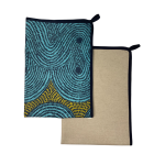 Crop Field Aqua Kitchen Towel Set Of 2