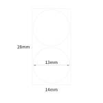 NB151 - - D11 D101 D110 H1S - 14X28MM - 205 White Twin Round Labels